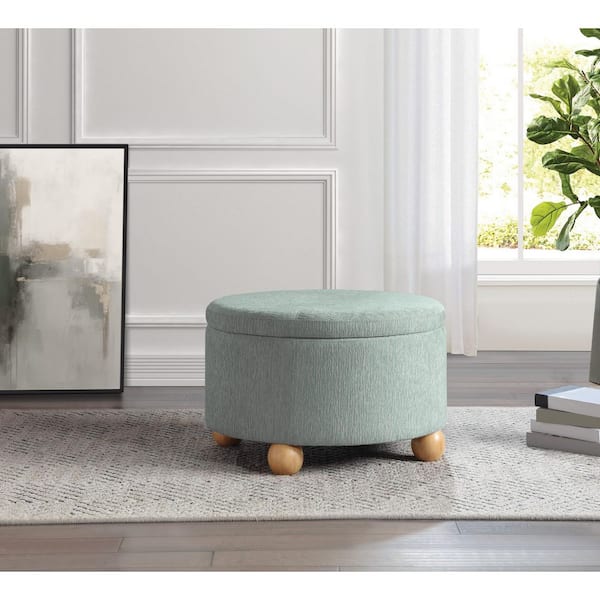 Baynes Storage Ottoman in Mist Fabric