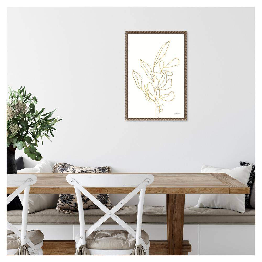 Amanti Art Rooted Florals V Gold by Becky Thorns Canvas Wall Art Print Framed 16 x 23-in.