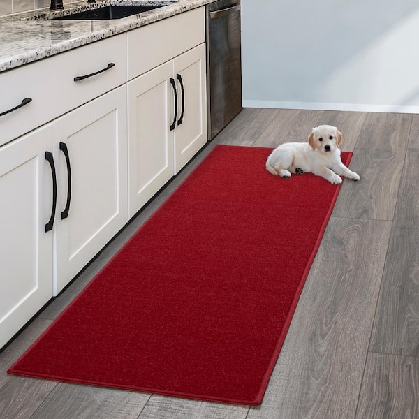 Ottomanson Ottohome Collection Non-Slip Rubberback Modern Solid 2x5 Indoor  Runner Rug, 1 ft. 8 in. x 4 ft. 11 in., Red OTH8400-20X59 - The Home Depot