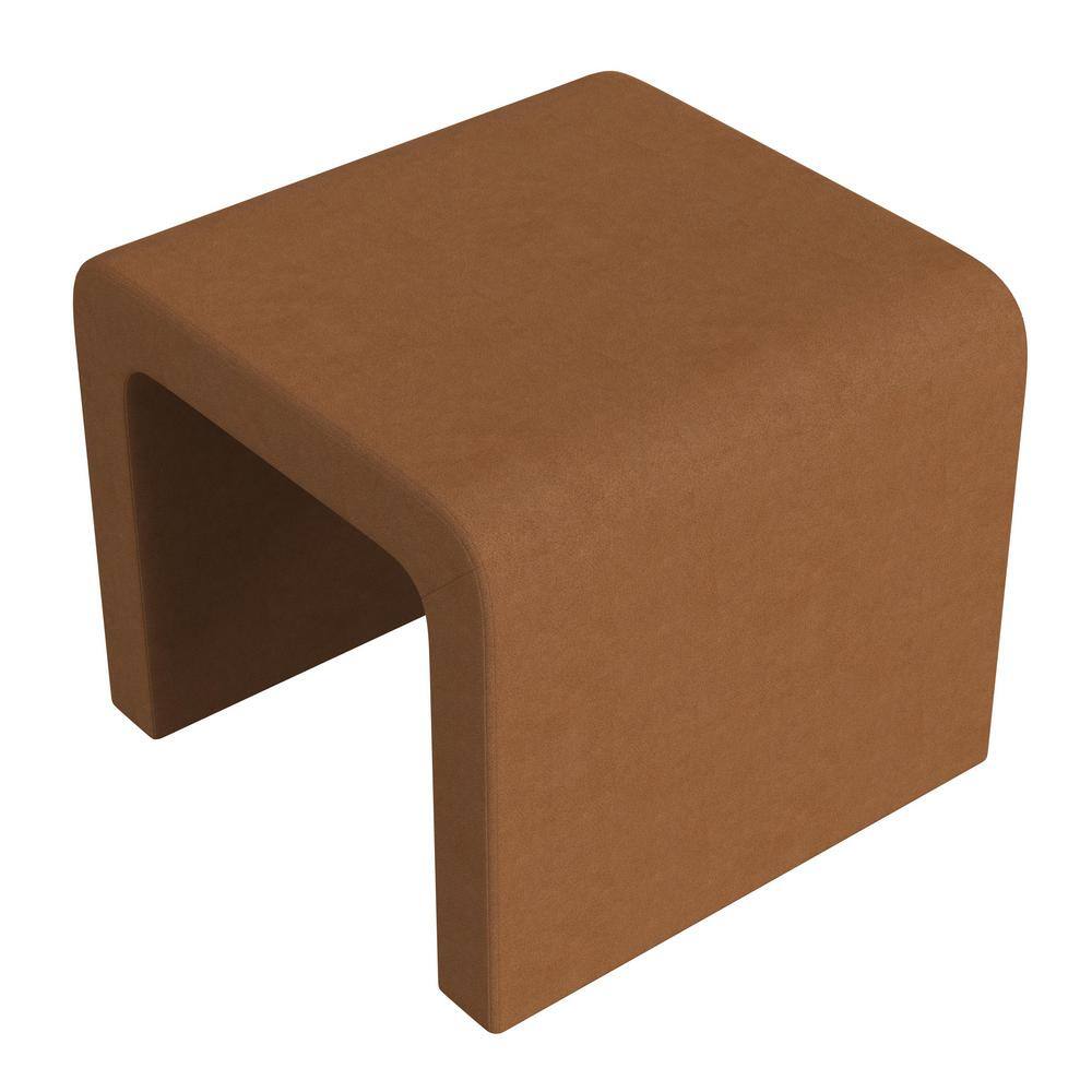 Rust Velvet Arch Ottoman with Cushioned Top