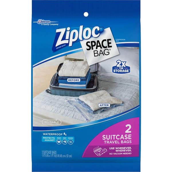 Ziploc 22.5 in. H x 18 in. W Plastic Suitcase Travel Space Bag 3-2 per Pack