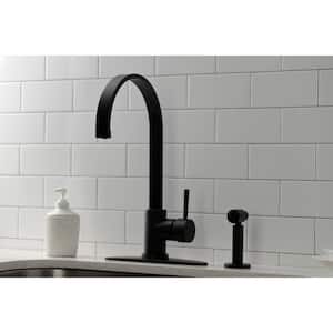 Concord Single-Handle Kitchen Faucet with Side Sprayer in Matte Black