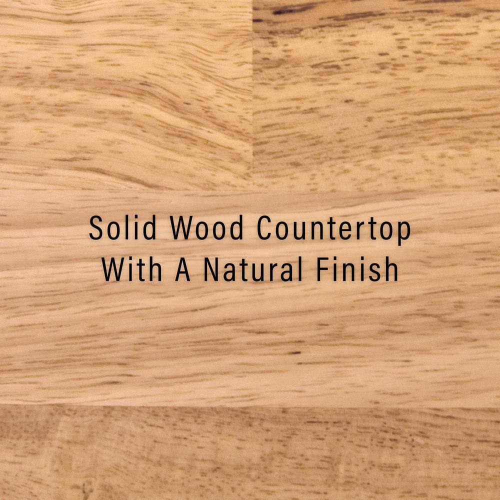 Alexandria Dark Brown Wood Top Portable Kitchen Island