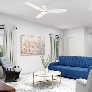 Arran 60 in. Color Changing Integrated LED Indoor Matte White 10-Speed DC Ceiling Fan with Light Kit and Remote Control