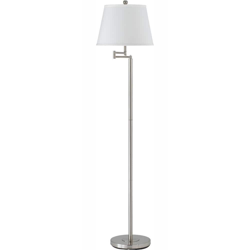 Andros Brushed Steel Adjustable Swing Arm Floor Lamp