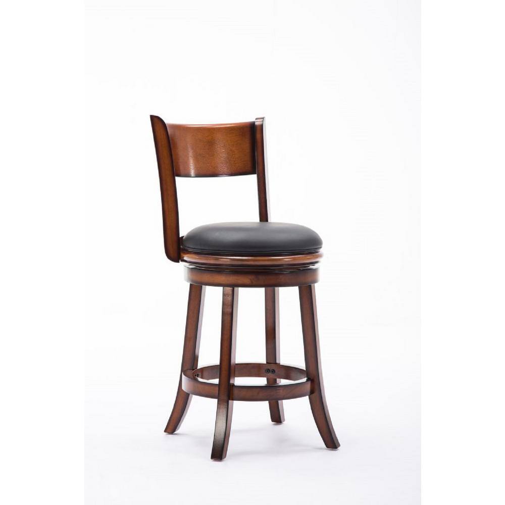 Palmetto 24 in. Chestnut Swivel Cushioned Bar Stool
