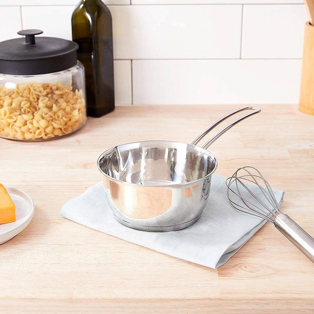 Stainless Steel Non-Stick Saucepan with Pour Spout, 1 qt
