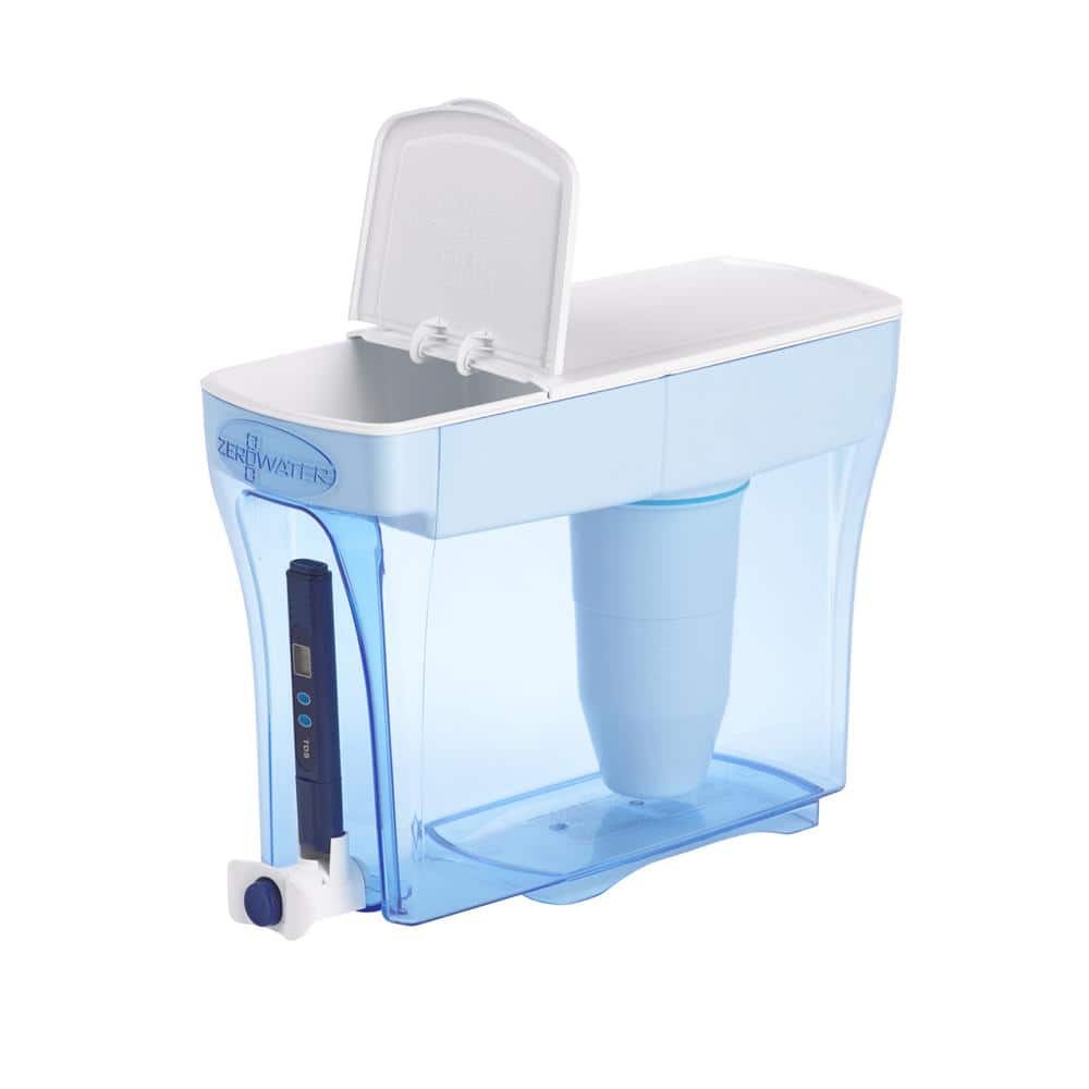 ZeroWater 30 Cup Blue Water Filtration Dispenser with Activated Carbon Filter