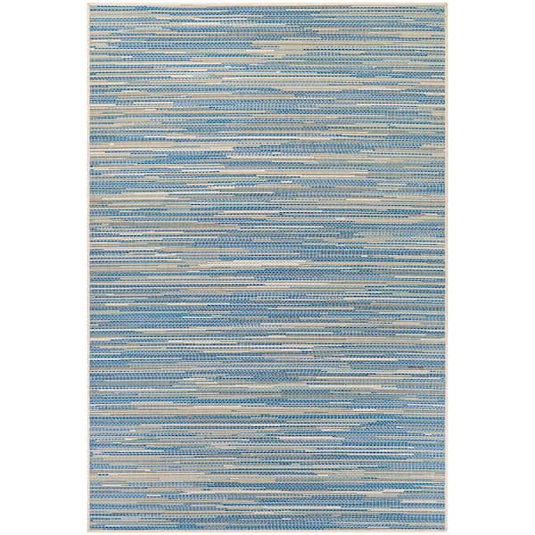 Monaco Alassio Sand-Azure-Turquoise 2 ft. x 4 ft. Indoor/Outdoor Area Rug