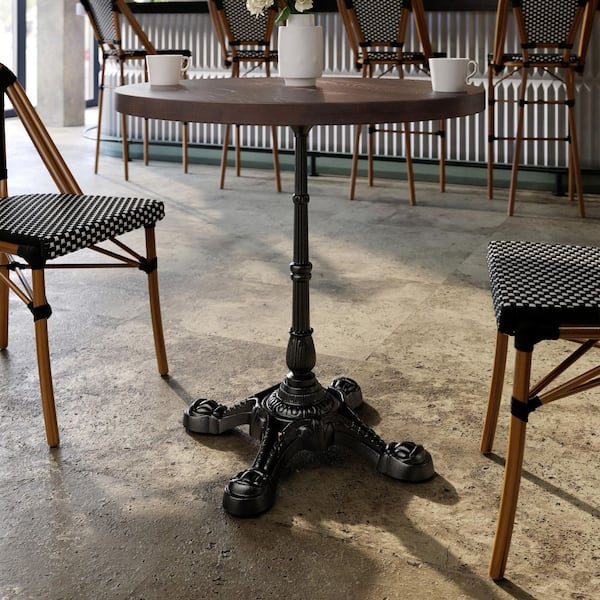 Chambery Contemporary Black Cast Iron 22.75 in. X Base Dining Table Fits up to 30 in. Round or Square Tabletops