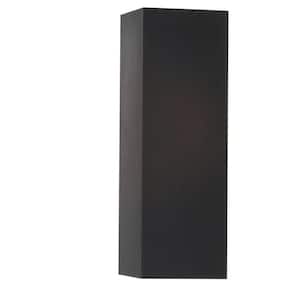 Square 6 in. Matte Black  Modern Outdoor Up and Down Light  Aluminum Wall Lantern Light