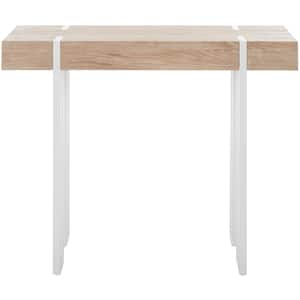 Aberton 39.4 in. Natural/White Rectangle Wood Console Table