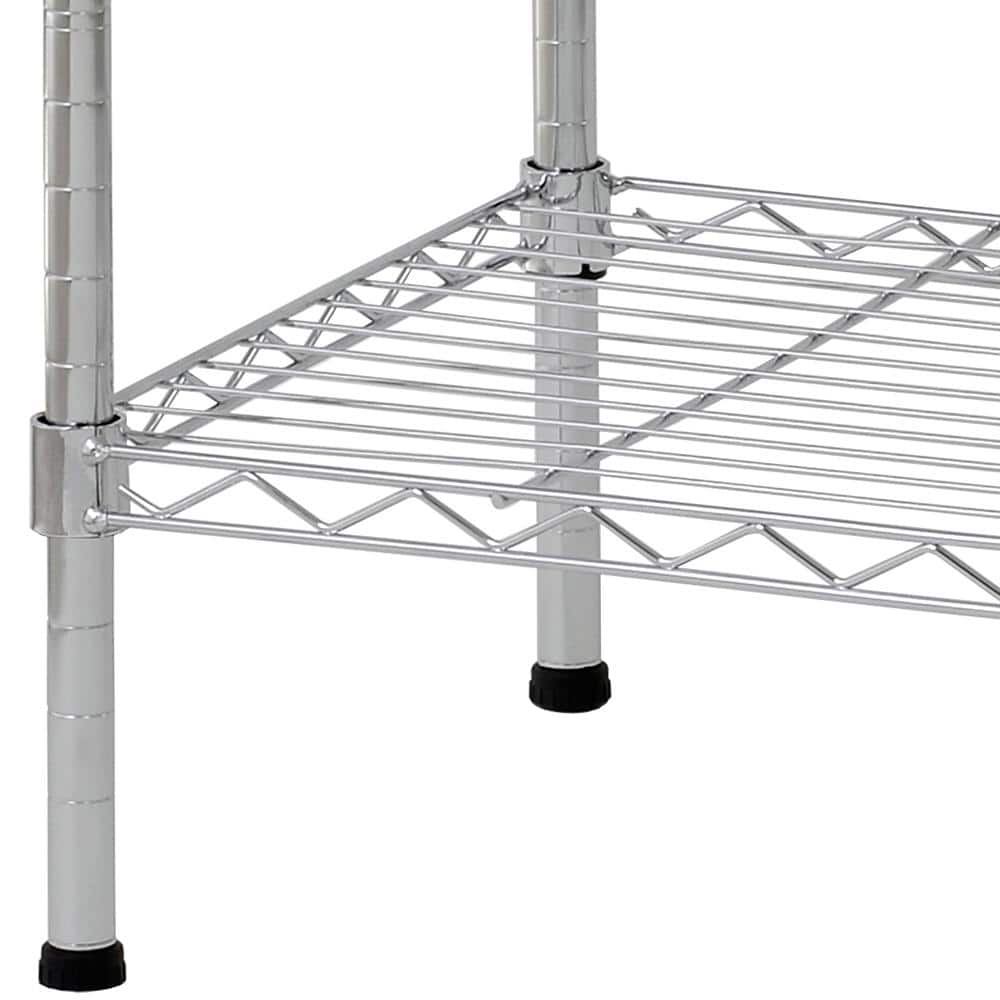 Chrome 3-Tier Steel Wire Shelving Unit for Kitchen and Garage