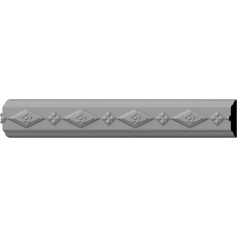 Primed Gray Geometric Urethane Chair Rail Moulding