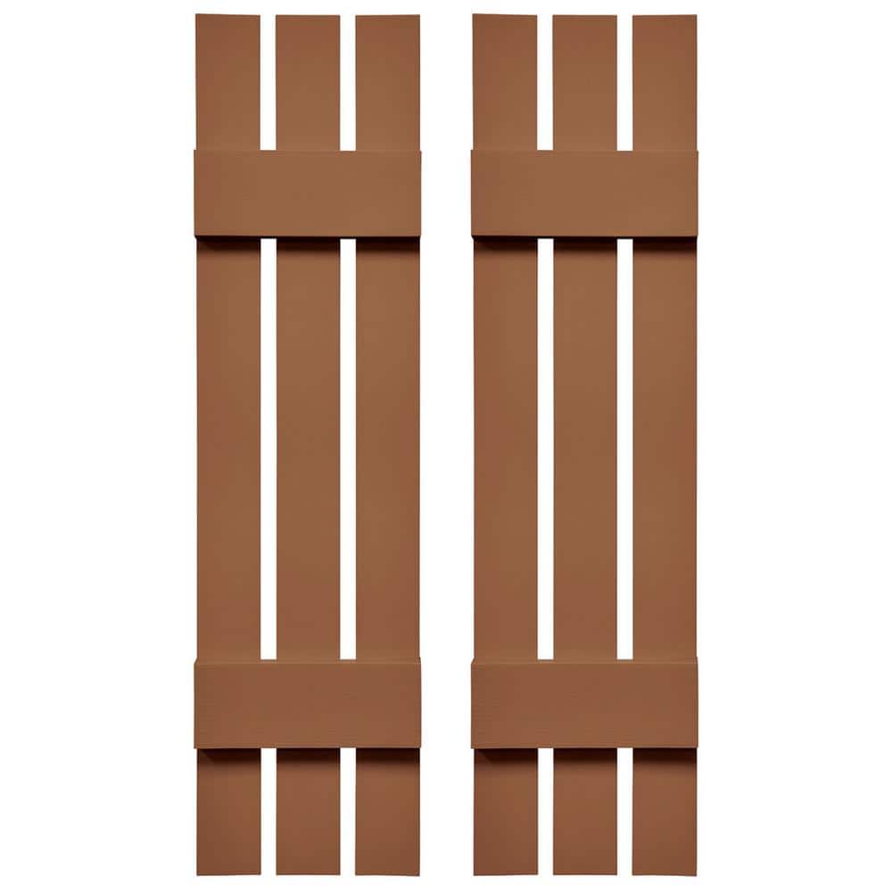 Builders Edge 12 in. W x 47 in. H Vinyl Board and Batten Shutters Pair in Treated Cedar price history on PriceWatchPro