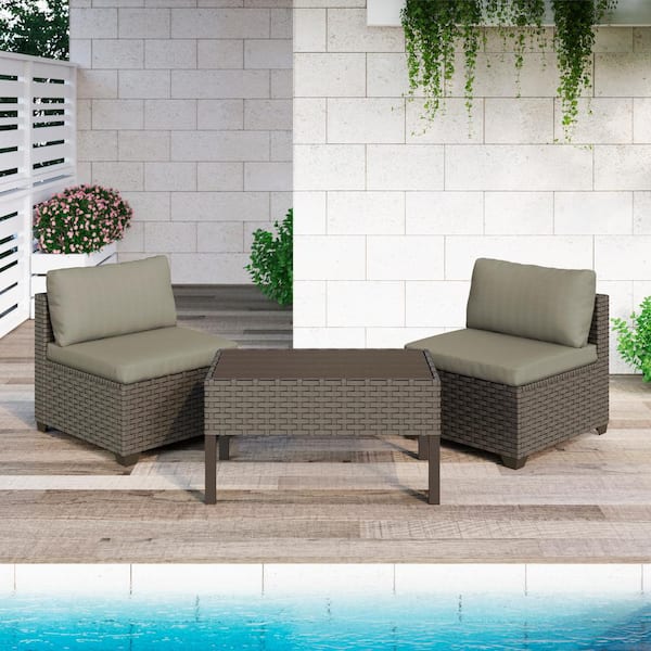TK CLASSICS Keys 3-Piece Metal Patio Conversation Set with Hazel Cushions