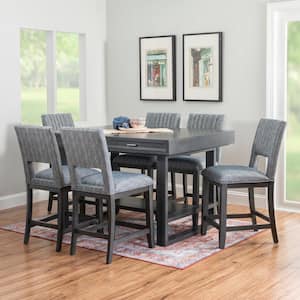 Jesey 7 Piece Distressed Charcoal Counter Set