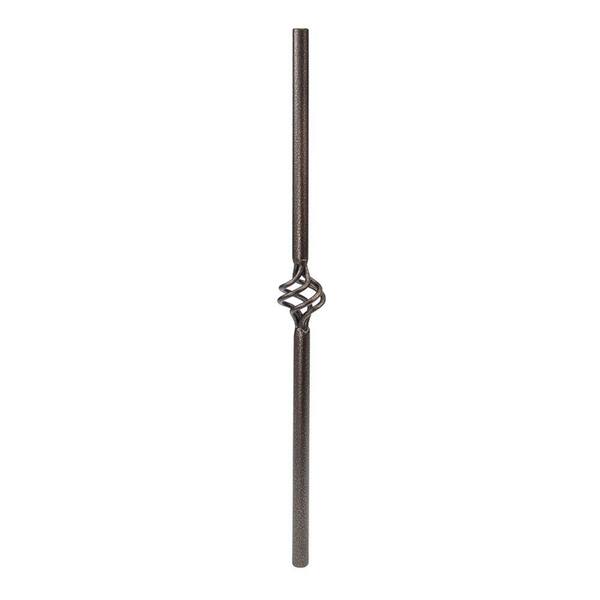 Fortress Railing Products 26 in. x 3/4 in. Antique Bronze Steel Round Single Basket Deck Railing Baluster