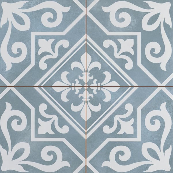 EMSER TILE Nostalgia Novel 17.72 in. x 17.72 in. Matte Patterned Look Ceramic Floor & Wall Tile (10.9 sq. ft./Case)