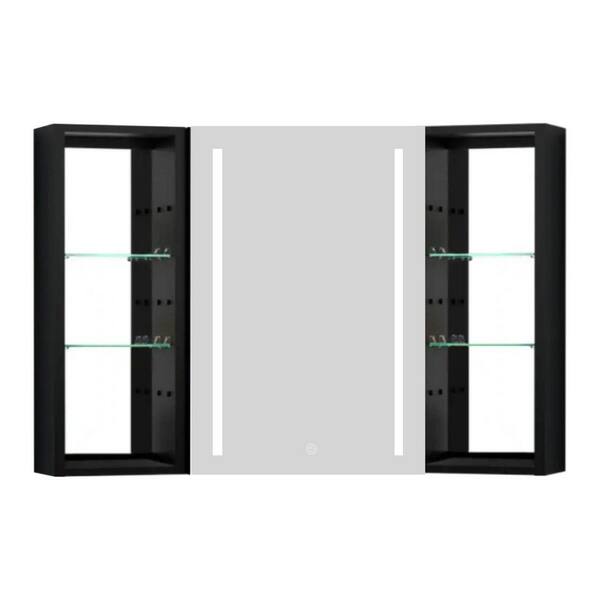 40 in. W x 30 in. H Black Rectangle Aluminum Recessed or Surface Mount