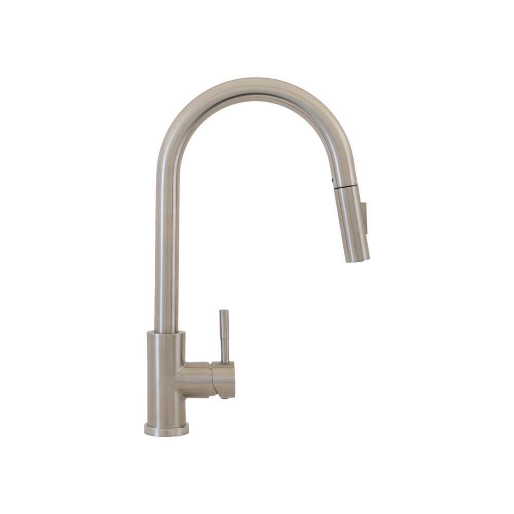 Brushed Nickel Pull-Down Kitchen Faucet with Spray and Swivel
