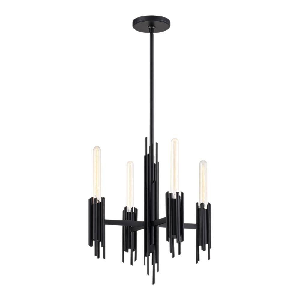 Alora Torres 19 In. 4 Light 60-watt Matte Black Chandelier Ch335019mb 