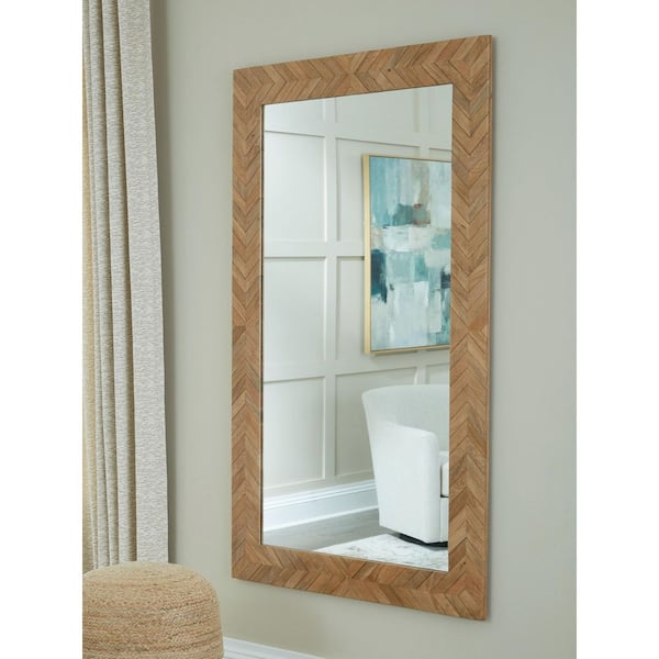 Waylane Brown 40 in. W x 68 in. H Rectangle Wood Full Length Floor Mirror