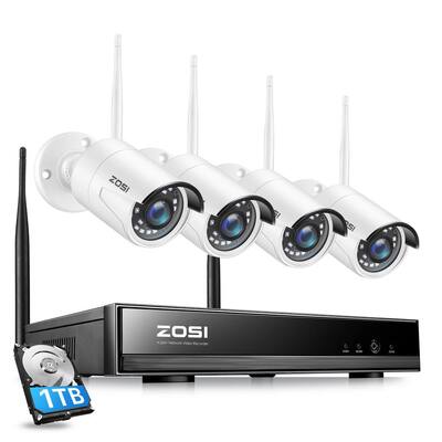 8-Channel 1080p 1TB Hard Drive NVR Security Camera System with 4 Wireless Bullet Cameras