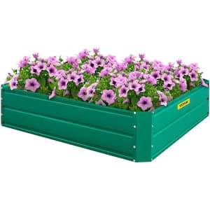 Raised Garden Bed 48 in. x 36 in. x 12 in. Metal Planter Box Green Galvanized Steel Raised Planter Boxes