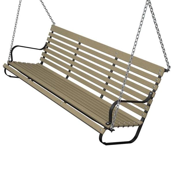 Ivy Terrace 60 in. Black and Sand Patio Swing