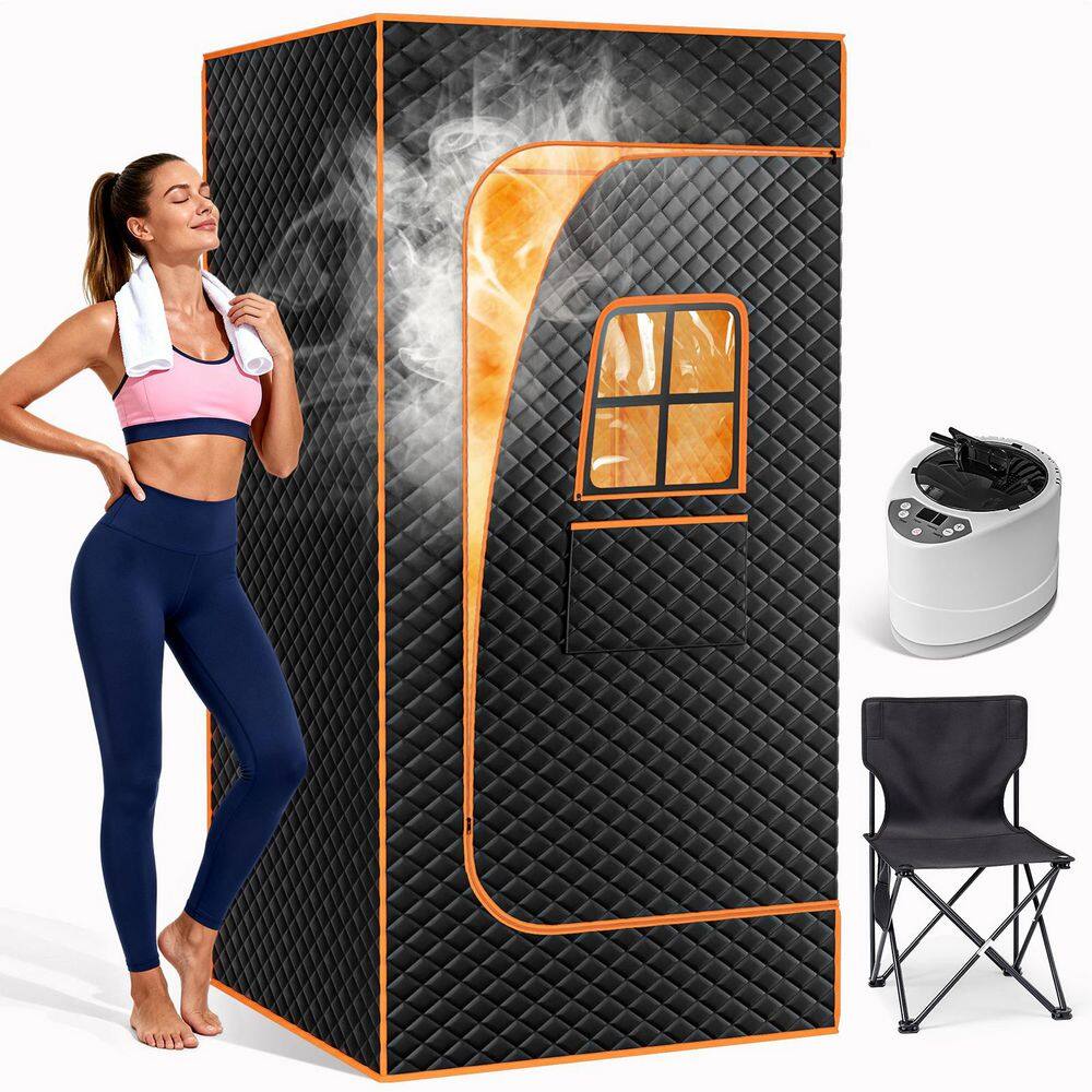 1 Person Portable Steam Sauna Box for Home with 3L/1200W Steamer and Folding Chair 71 in. X 35.5 in. Tent with 1 Window price history on PriceWatchPro