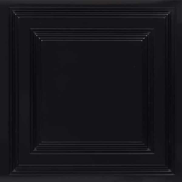 FROM PLAIN TO BEAUTIFUL IN HOURS Economy Black Glossy 2 ft. x 2 ft. PVC Lay-in Ceiling Tile (200 sq. ft./case)