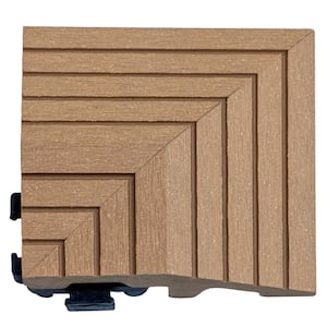 3 in. x 3 in. Composite Deck Tile Corner Trim in Sable (4-Pieces Per Box)
