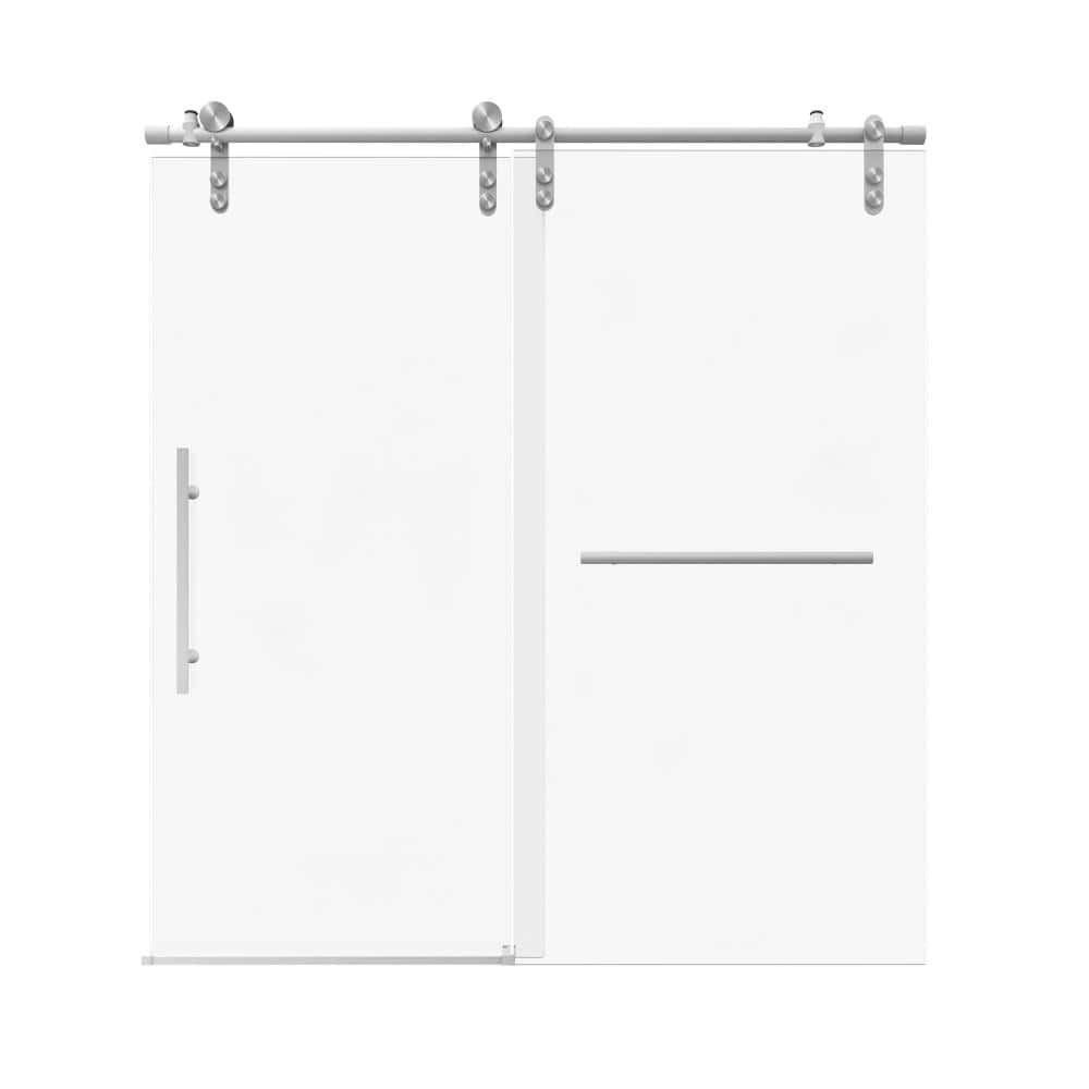 "60 in. W x 66 in. H Sliding Framed Shower Tub Doors in Brushed Nickel with 5/16"" (8mm) SGCC Clear Tempered Glass" price history on PriceWatchPro