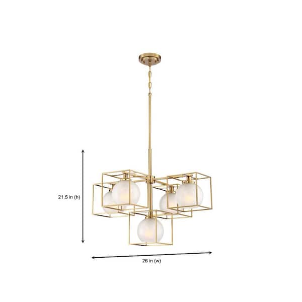 Hunter Astwood 5-Light Satin Gold Glam Led Chandelier