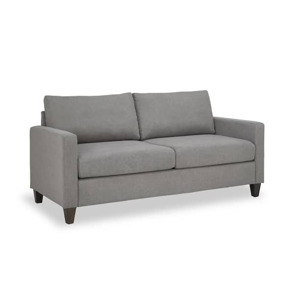 HOMESTYLES Dylan 68 in. W Square Arm Polyester Upholstered Modern Straight Gray Sofa