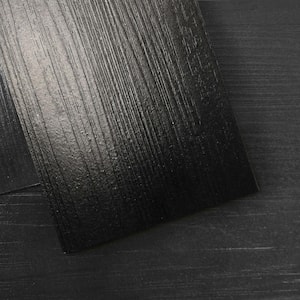 Classic Black 6" x 36" Water Resistant Peel & Stick Vinyl Floor Tile for Bedroom Living Room Kitchen RV(54 sq.ft./case)