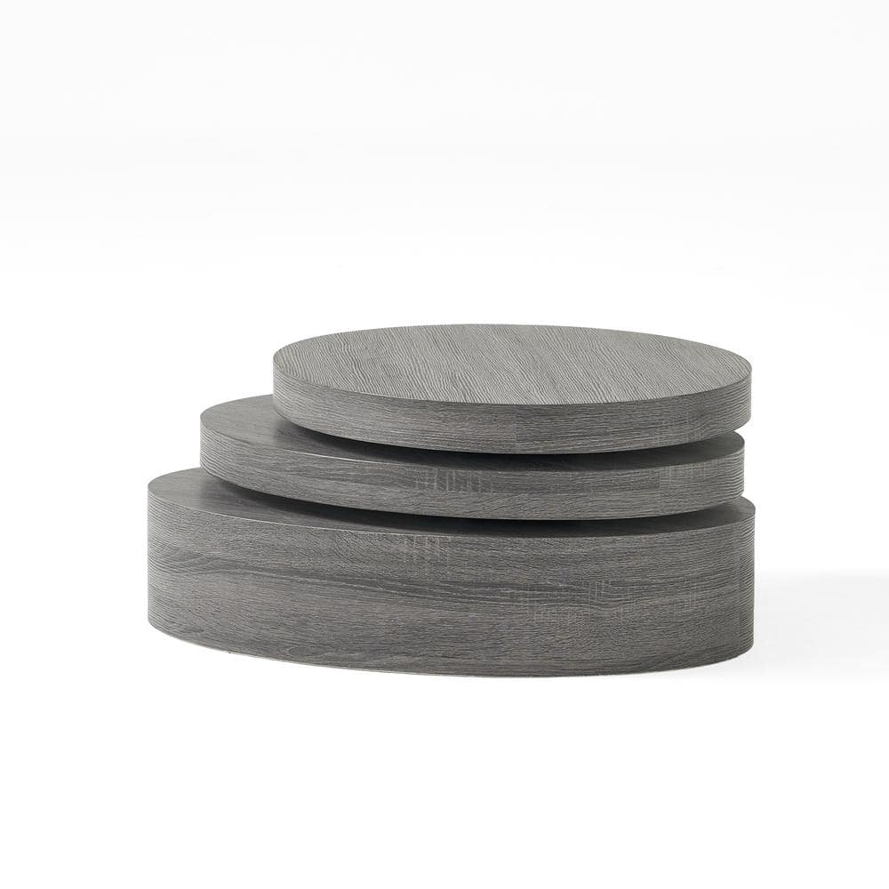 Modern Farmhouse Black Oak Oval Coffee Table with Pedestal Base