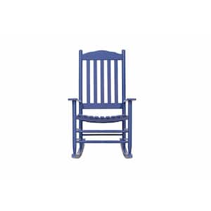 Blue Wood Outdoor Rocking Chair
