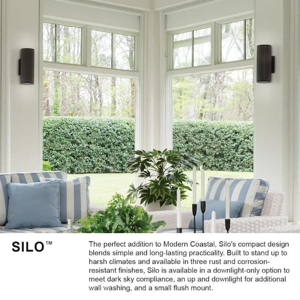 HINKLEY - Silo 2-Light Black Hardwired Outdoor Wall Lantern Sconce
