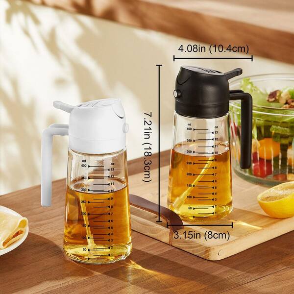 Wudkey Glass Black 2-in-1 Olive Oil Sprayer and Dispenser Bottle