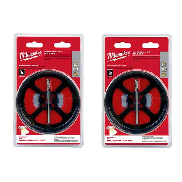 Milwaukee 6-3/8 in. Carbide Recessed Light Hole Saw With Pilot Bit (2-Pack)  49-56-0305-49-56-0305 The Home Depot