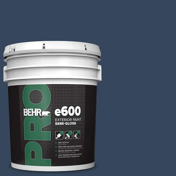 BEHR PRO 5 gal. #MQ5-54 Compass Blue Semi-Gloss Acrylic Exterior Paint