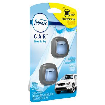 0.06 oz. Linen and Sky Scent Car Vent Clip Air Freshener (2-Pack)