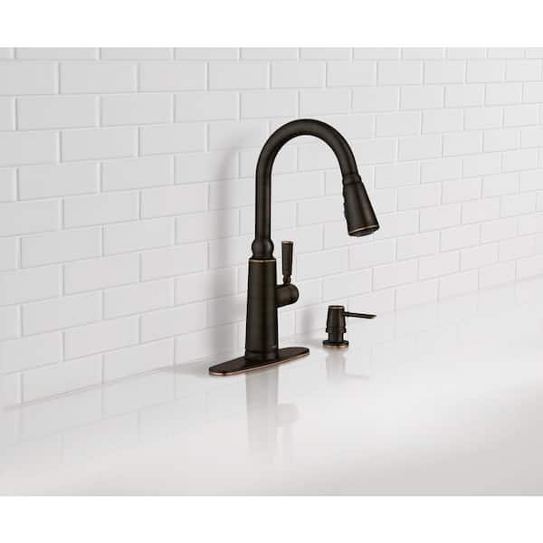 Coretta Single-Handle Pull-Down Sprayer Kitchen Faucet with Reflex and Power Boost in Mediterranean Bronze