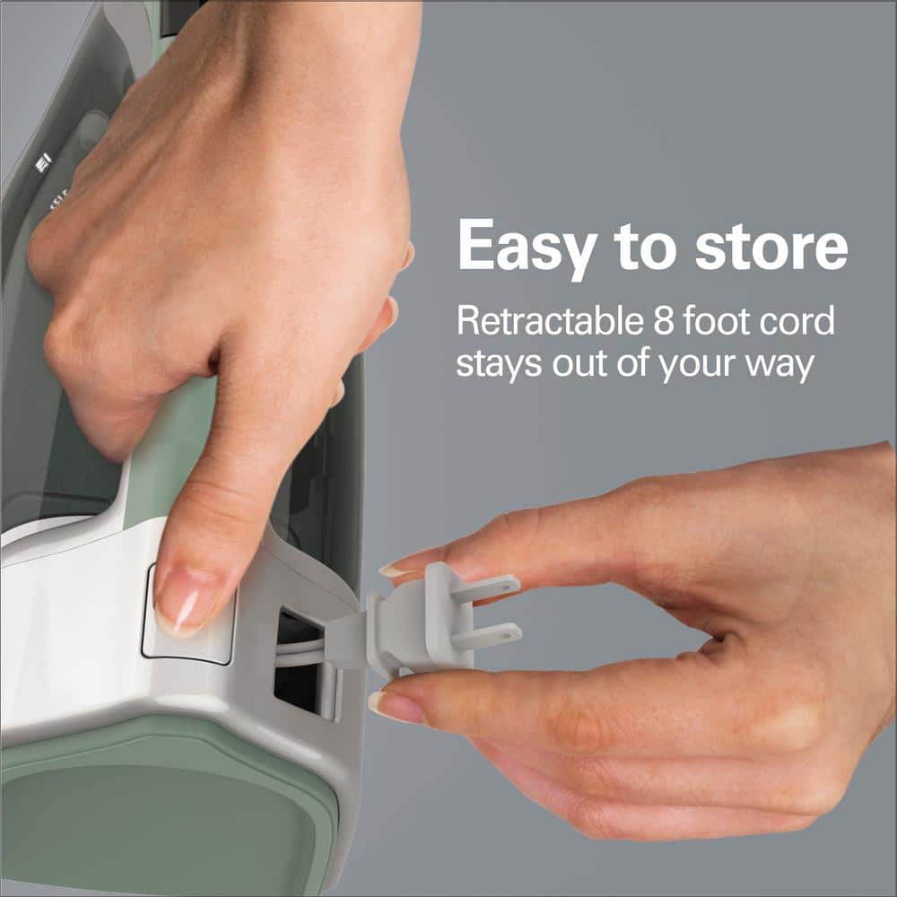 Durathon Silver and Green Digital Nonstick Iron with Retractable Cord