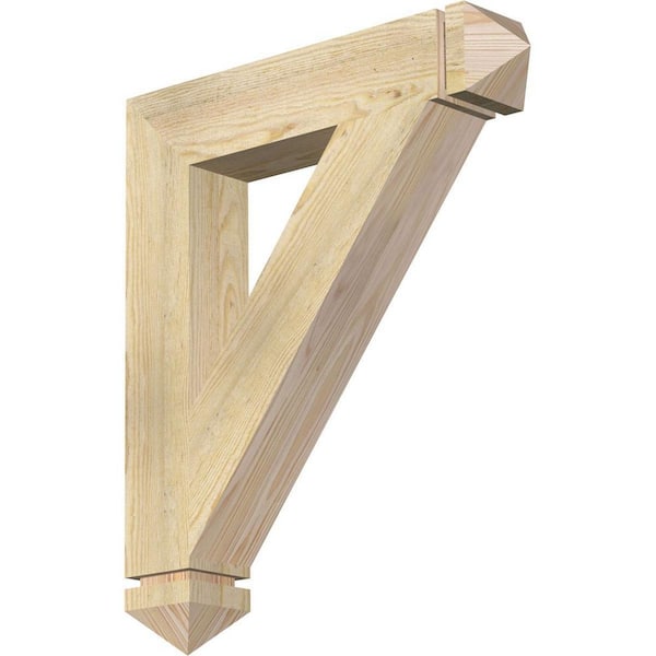 Ekena Millwork 4 in. x 26 in. x 22 in. Douglas Fir Traditional Arts and Crafts Rough Sawn Bracket