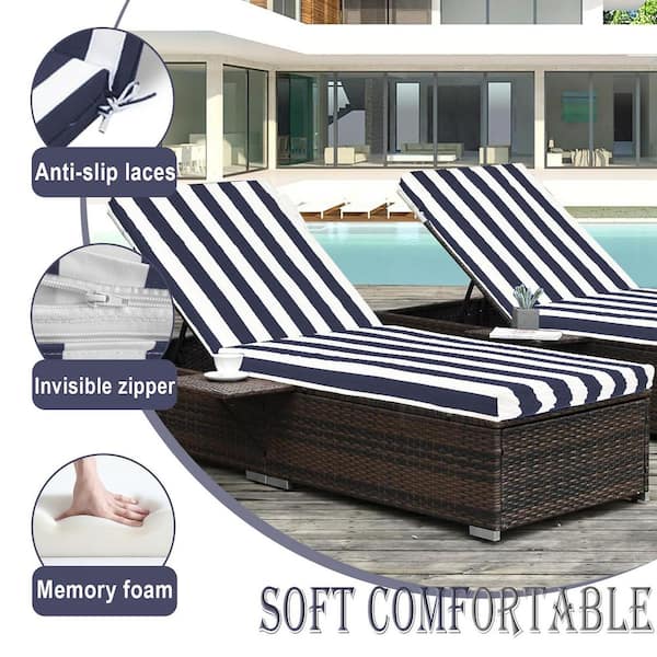 Outdoor Chaise Lounge Cushion, 72 in. x 21 in. x 3 in. Fade