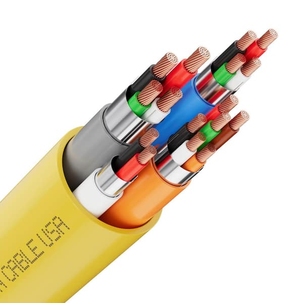 500 ft. 18/4+22/3pr+22/2+22/4 Yellow CL3P Overall Shielded Copper Access Control Composite Wire OSDP/Wiegand Lock Door