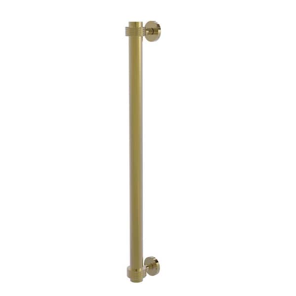 Allied Brass 18 in. Center-to-Center Refrigerator Pull with Groovy Aents in Unlacquered Brass